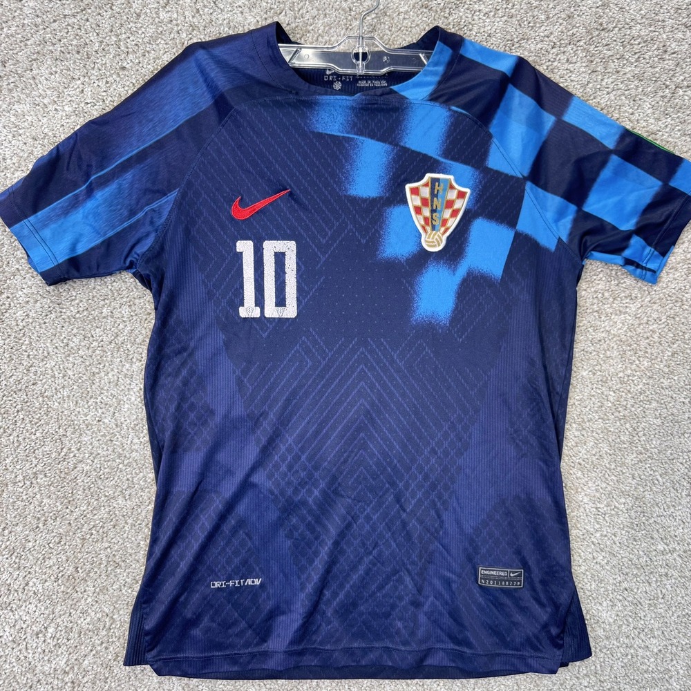 Croatia Nike Soccer Jersey Mens S Modric 10 Blue FIFA World Cup 2022 Dri-FIT ADV